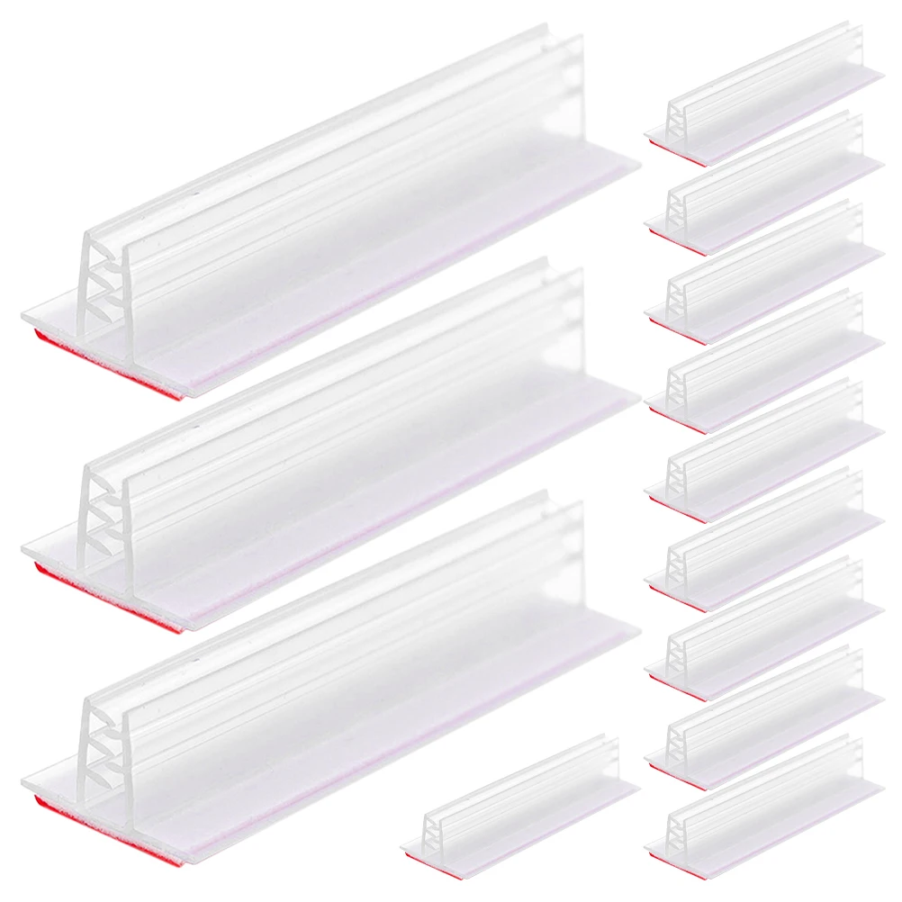 

15 Pcs Ad Folder Sign Holder Transparent Sneeze Guard Desk Tags Stand Card Photos Display PVC Supermarket Exhibitions
