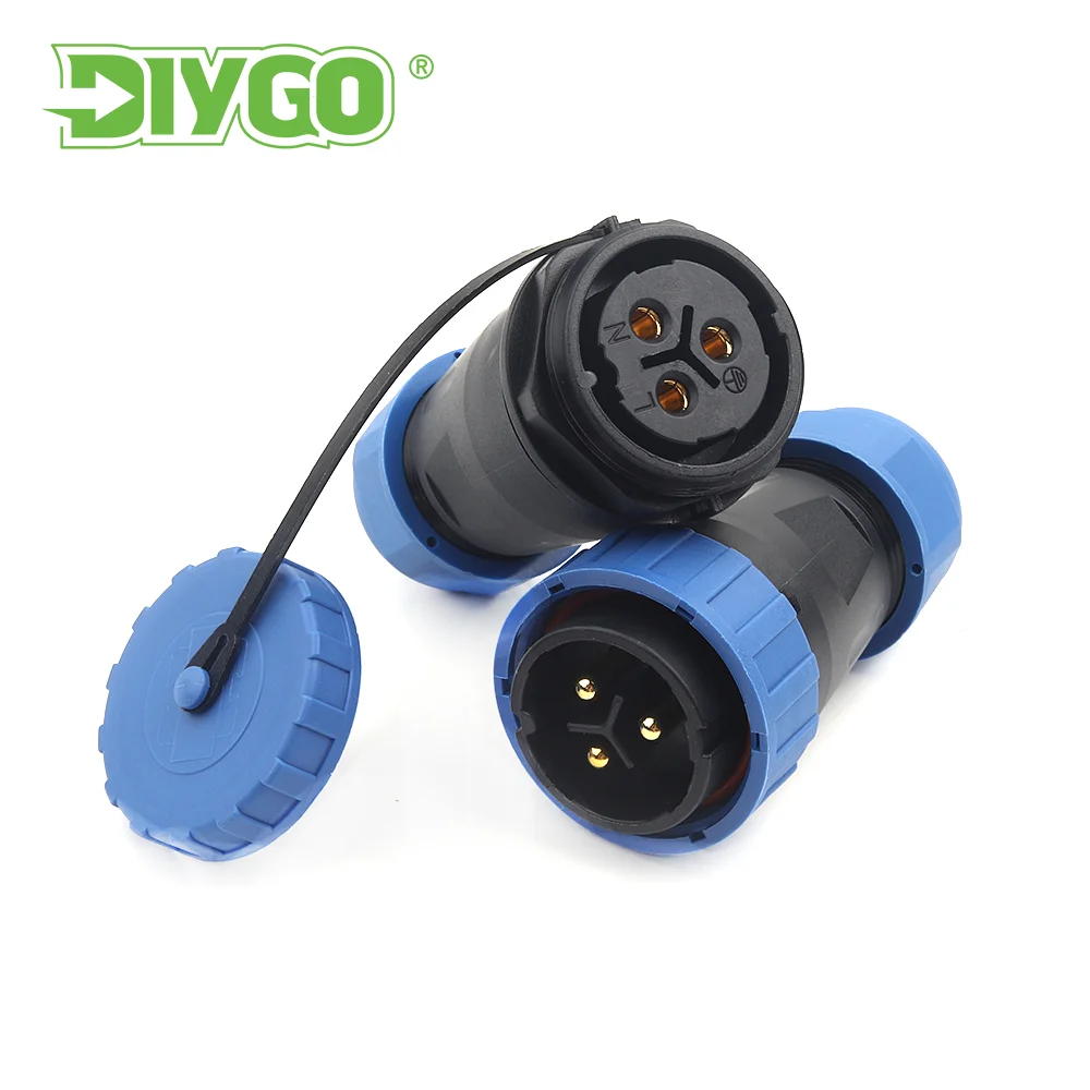 LP/SP28 IP68 Docking Waterproof Male And Female Solderless Screw Crimp Wiringr Free Connector 2 3 4Pin Plug Socket Aviation