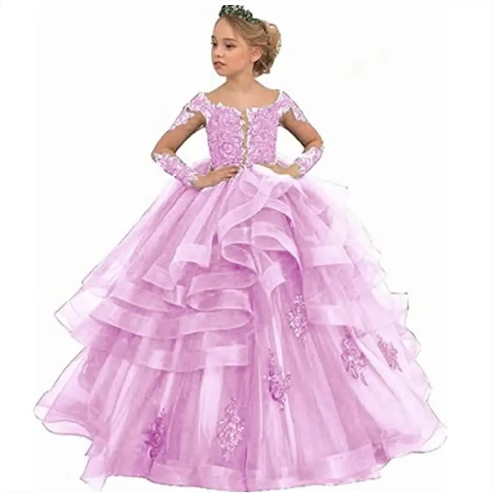 Girl Birthday Dress Gown Lace Flower Girl Dress Wedding Party Dress Christmas Girl Princess Dresses First Communion