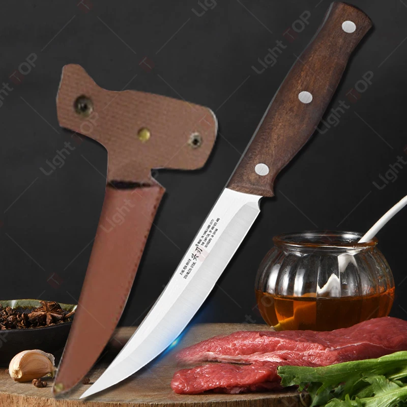 Stainless Steel Boning Knife Kitchen Chef Knife Wooden Handle Household Vegetable Fruit Knife Meat Cleaver Butcher Knife