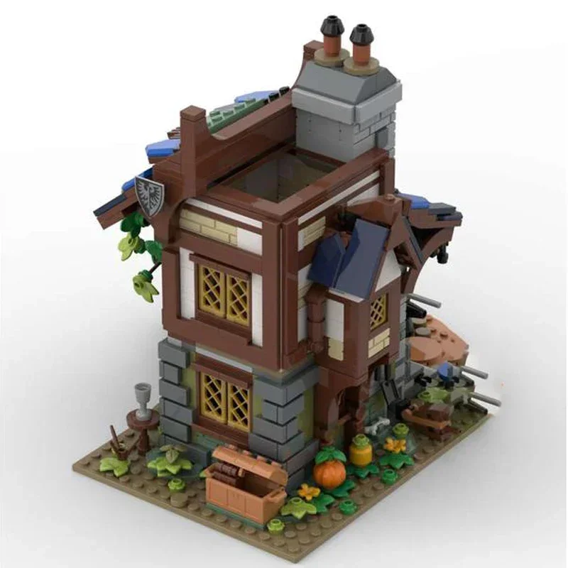 MOC Building Blocks Medievale Matita Vaso Modello Modulare Street View Modello Assemblaggio fai da te Mattoni Giocattoli per bambini Regali di Natale