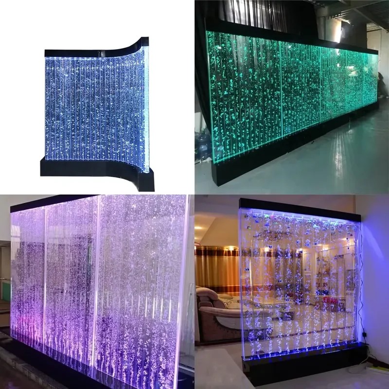Customized Indoor Acrylic Water Curtain Multicolor LED Blister Wall Light