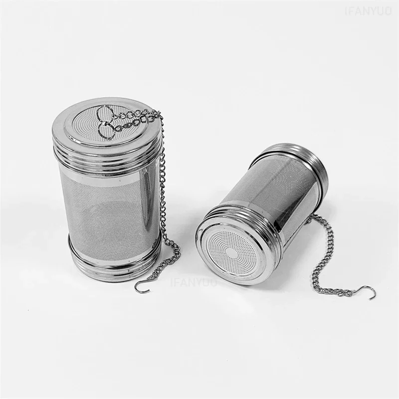 Fine Mesh Filter Tea Infuser Cylindrical 304 Stainless Steel Threaded Connection Teapot Strainer Spice Herb Kitchen Accessories