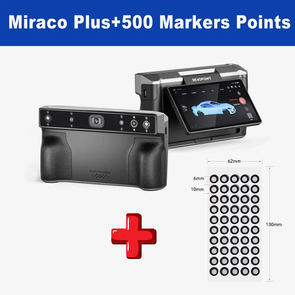(Send Free 500 6-10nm Markers）Revopoint MIRACO Plus 3D Scanner Metrology Kit 0.02mm Precision 20Fps Handheld Scanner