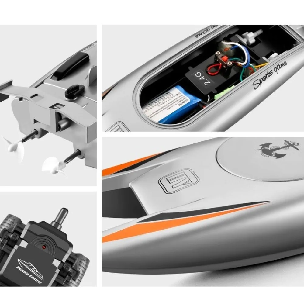 2 Color Options High Speed RC Boat Waterproof Dual Motor Speedboat 2 Channel 2.4G Remote Control Remote Control Boat Lake