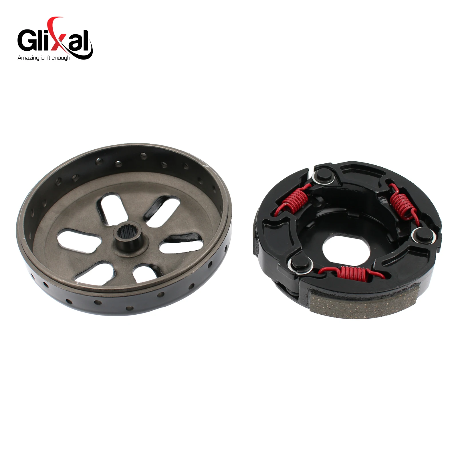 Glixal Racing Clutch Bell Clutch Shoe do silników skuterów Jog 50 Jog 90 3WF, Axis 90, Vino 90, BWS100, Minarelli 2T 1E40QMB