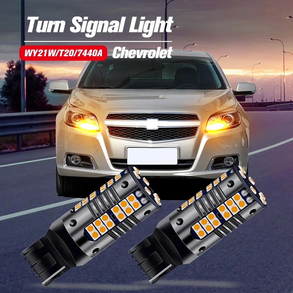 

2pcs LED Turn Signal Light Blub Lamp Canbus No Error WY21W T20 7440A For Chevrolet Malibu 2012 2013 2014 2015