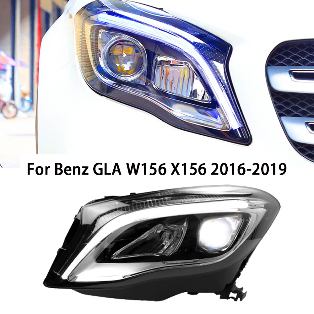 

Передние Автомобильные фары для Benz GLA Class W156, фары 2015-2019 X156 светодиодный DRL, сигнальная лампа в сборе, подключи и работай