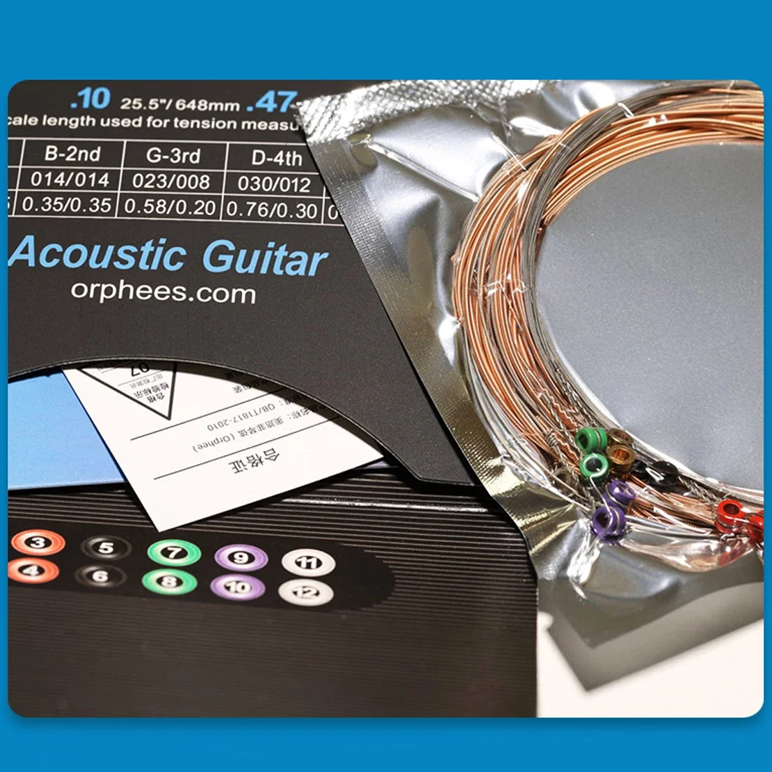 1 Pcs Orphee SA12 String Folk Series Hexagonal Steel Core Phosphorus Copper Wrapping Sound Bright String