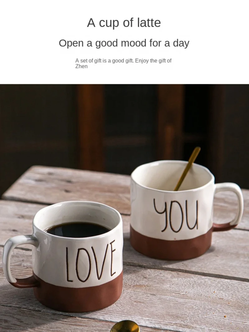 Love You Couple Drink 2 Instagram High Appearance Level Wedding Companion Mug Set Gift Box Gift Mug Valentine's Day Gift