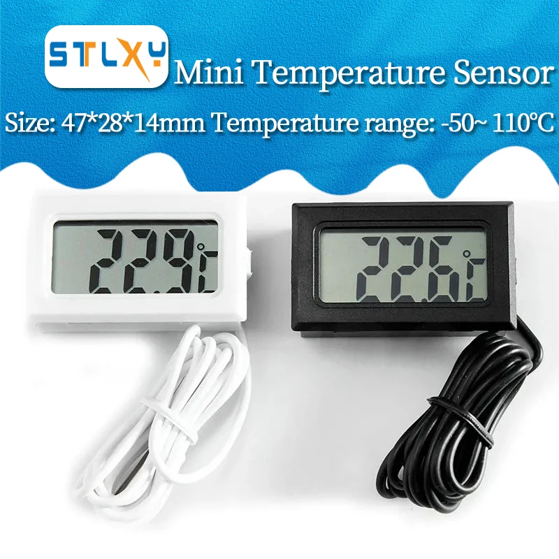 Mini LCD digital thermometer used for freezer temperature - 50-110℃ refrigerator thermometer indoor and outdoor waterproof probe