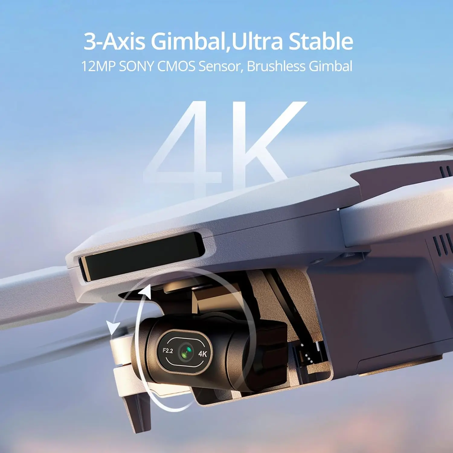 ATOM 3-Axis Gimbal 4K GPS Drone, Under 249g, 96 Mins Flight, Max 6KM Transmission, Visual Tracking, 4K/30FPS QuickShots