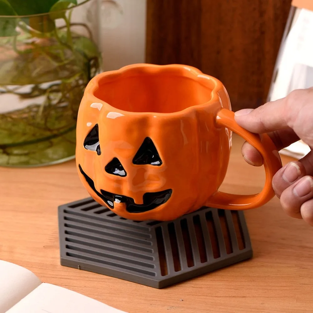 Halloween Pumpkin Ghost Ceramic Mug Creative Funny Novelty Coffee Tea Cup Gift for Friends Family Holiday Party