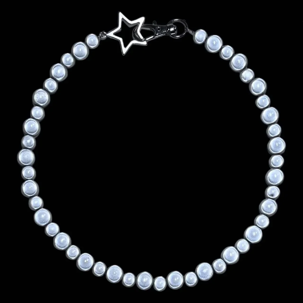 Hot Girl Kpop Reflective Beads Chains Choker Star Necklaces for Women Unisex Party Night Club New Korean Fashion Hip Hop Jewelry