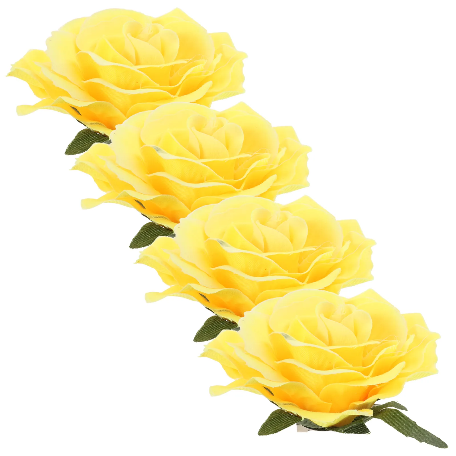 

4pcs Cloth Rose Hairpin Artificial Flower Clip For Women Girls Wedding Party Beach Festival Accessory Brooch Simulation Rose