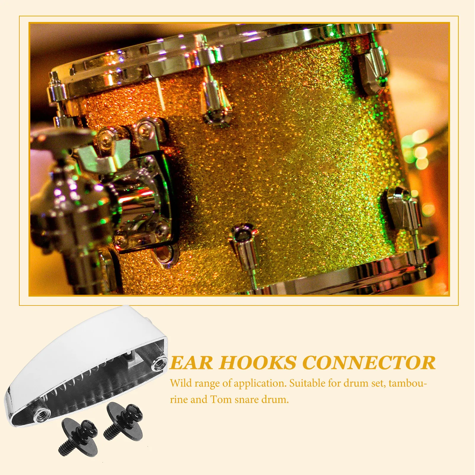 38mm Snare Drum Lug Aluminum Alloy Durable Claw Hook Connector Instrument Supplies High Durability Practicality Performance