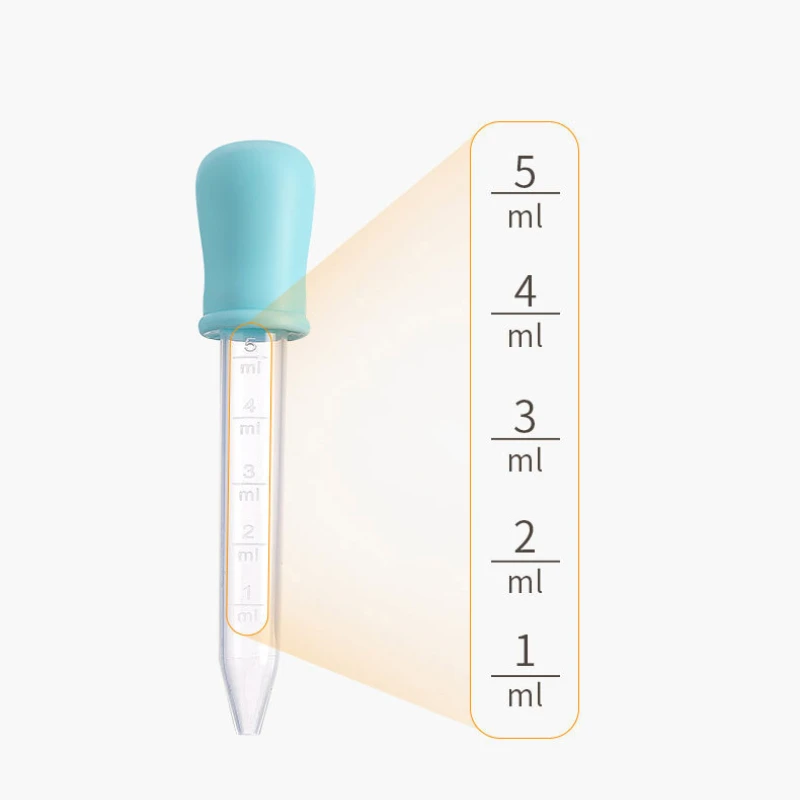 2Pcs Baby Medicine Feeder Baby Dropper and Spoon Medicine Device Feeder Silicone Pipette Liquid Food Dropper Infant Utensils 5ML