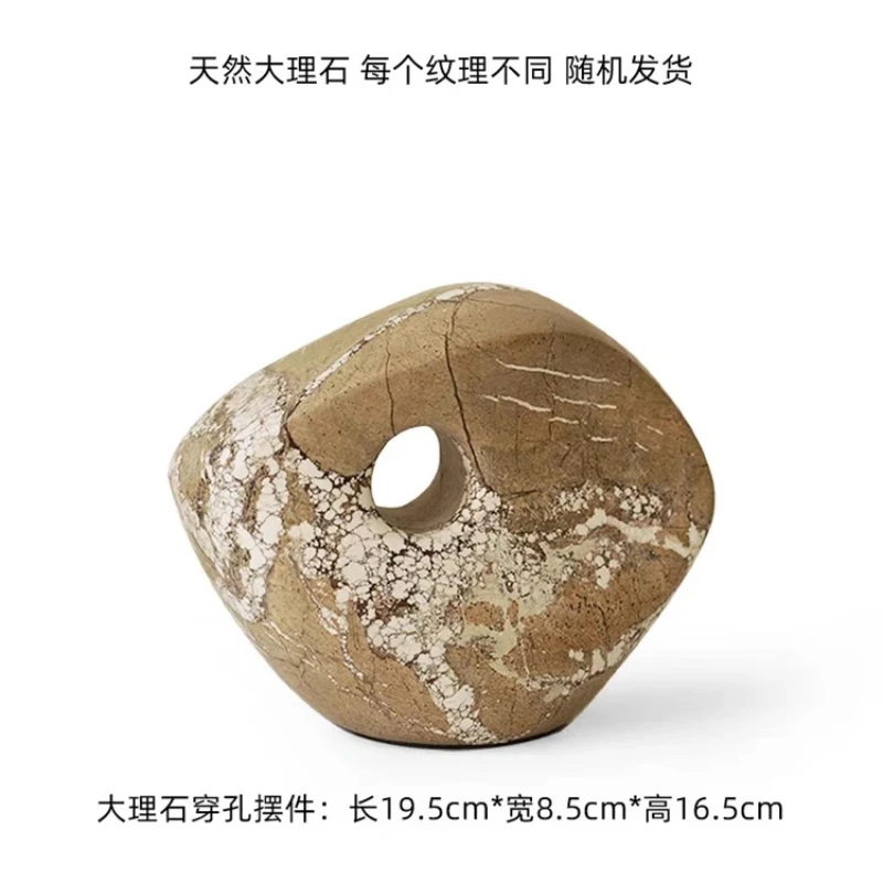 

Sansan natural marble perforated geometric ornament French antique style home model room coffee table desktop soft decoration