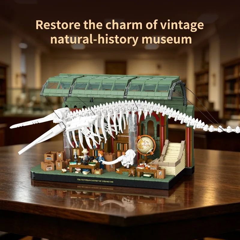 DIY Creative Assembly of Dinosaur Skeleton Model Ornaments and Puzzle Assembly Building Blocks Set for Victoria's Treasure House