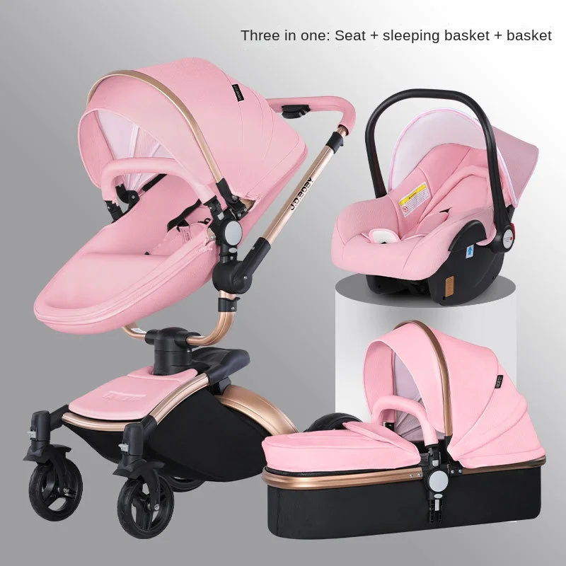 Baby Stroller High Landscape Can Sit Lie Down Newborn Two-way Stroller Shock Absorption Lightweight Foldable Baby Stroller