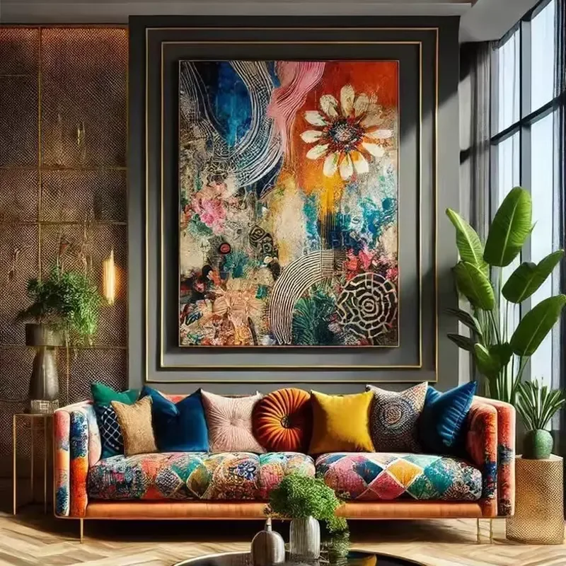 Colorful Abstract OilPainting Art 3D Textured Handmade Canvas Wall Art Painting