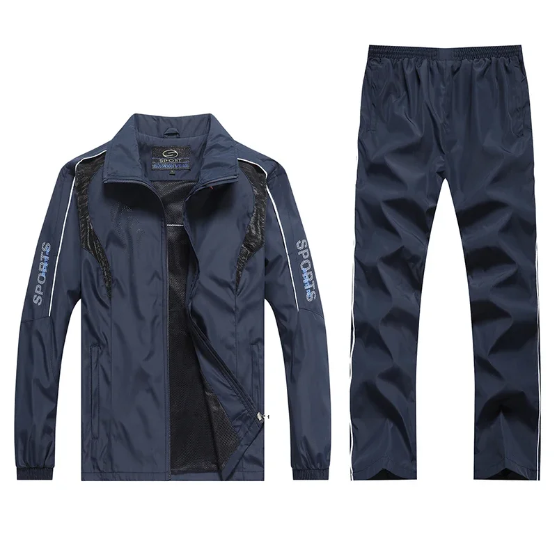 

Men's Sportswear Sets New Spring Autumn 2 Piece Set Sports Suit Jacket+Pant Male Fashion Tracksuit Top Quality Clothing