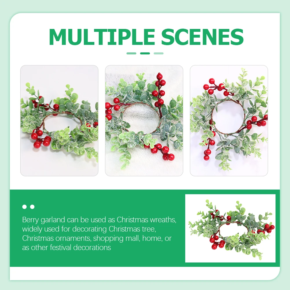 

2 Pcs Desktop Christmas Wreath Decoration Winter Large Plastic Holiday Garlands