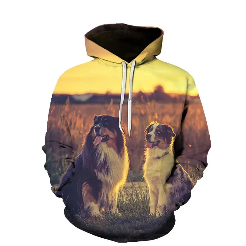 

Autumn and Winter 3D Printed Sweatshirts with Cute Puppy Patterns for Men and Women, Casual and Sporty Parent-child Sweatshirts