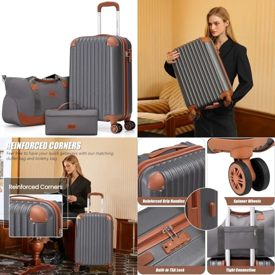 

Carry On Luggage Sets 3 Pcs, 20 Inch Luggage 22x14x9 Airline Approved with Wheels and TSA Lock, ABS Lightweight Hardshell Trave
