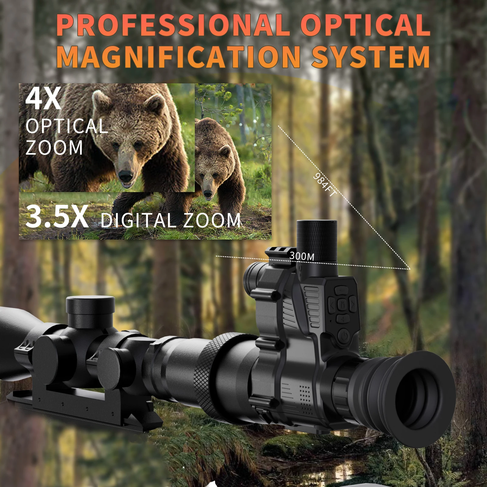 NV700S Magnification 4x-14x Waterproof Monocular Digital Night Vision Infrared Night Vision Scope for Hunting