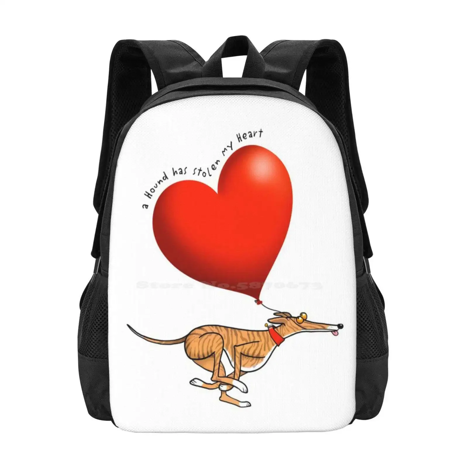 

Stolen Heart-Brindle Hound Новые поступления Сумки унисекс Студенческая сумка Рюкзак Борзая Уиппет Лурчер Собаки Мультфильм Сердце Валентина