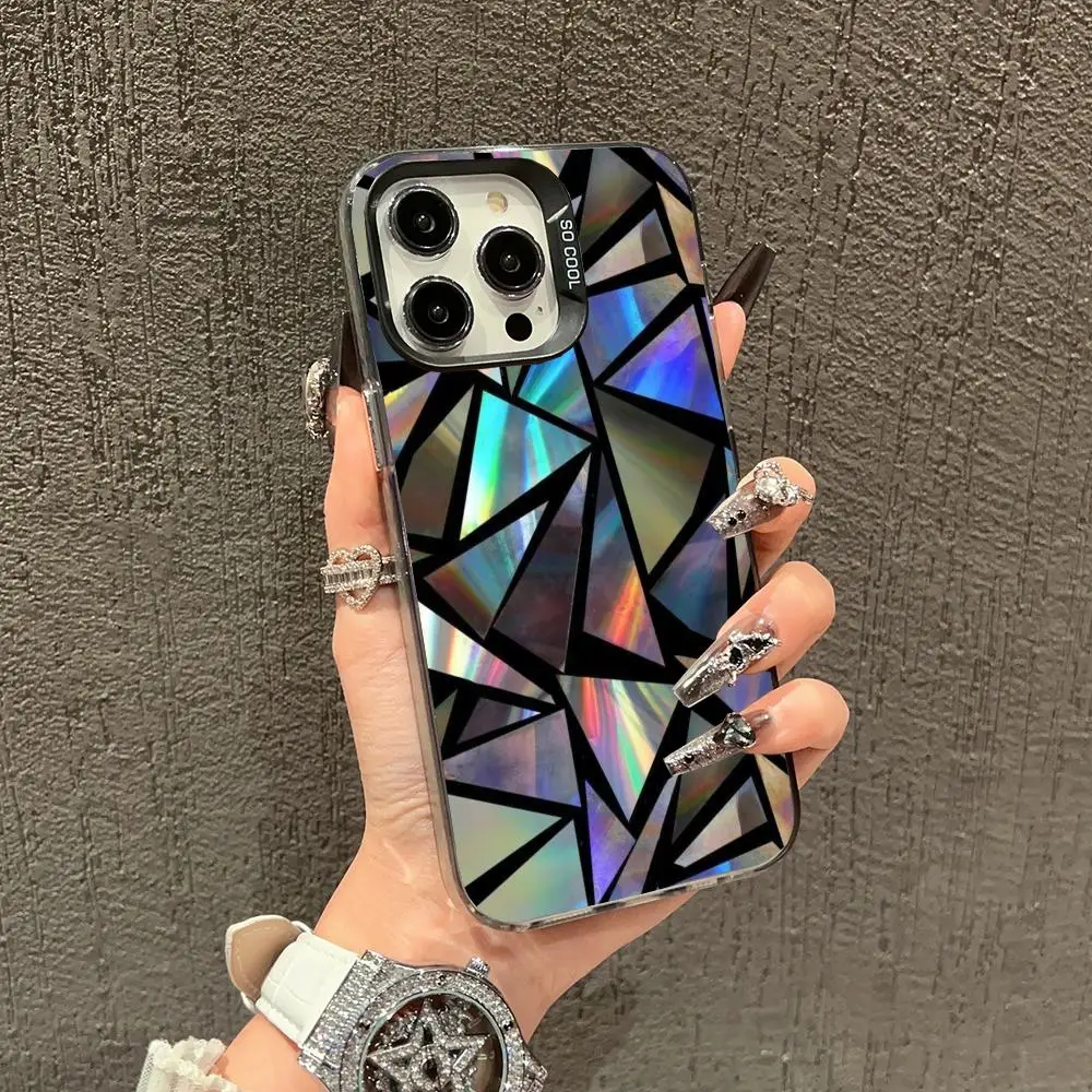 

Simple block pattern phone case suitable for iPhone 16, 17, 15, 14, 13, 12, 11 Pro/Max/Plus anti drop and shockproof back cover
