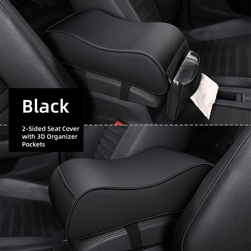 PU lederen auto armsteun middenconsole ergonomische curve vorm tissuezak opbergruimte auto-interieur geschenken