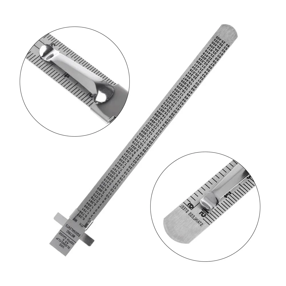 

Compact Ruler Metric And Imperial Ruler Silver Compact Measurement Device Clip Etched Increments Integrated Clip