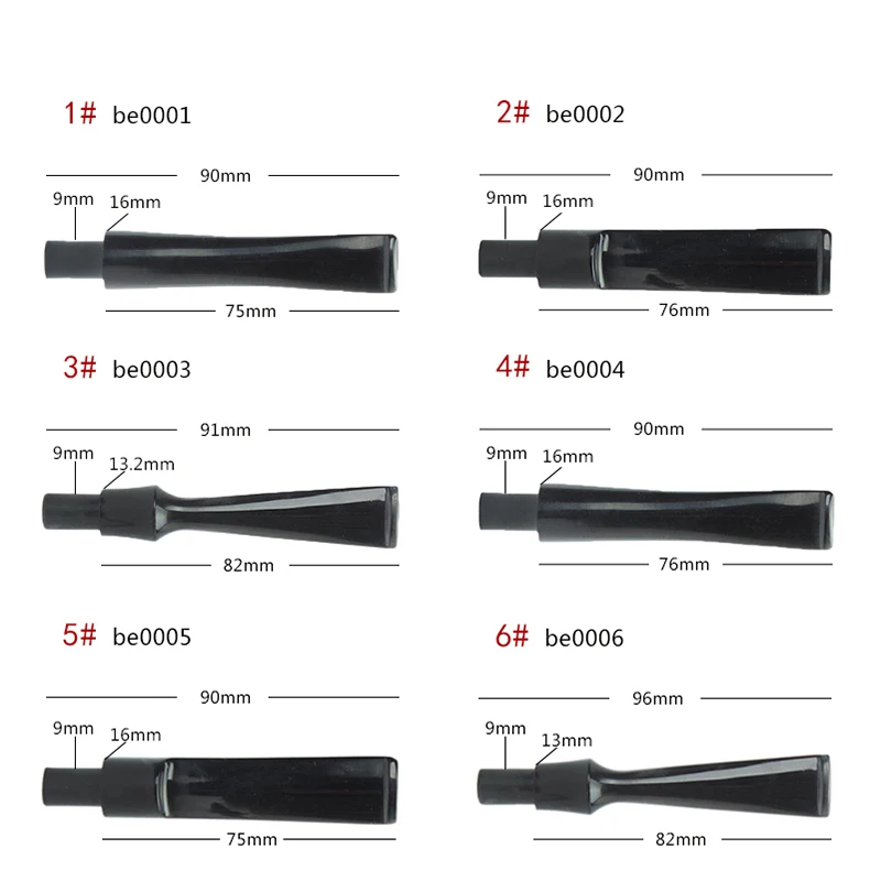 RU-MUXIANG 5 sztuk/partia fajka do palenia specjalistyczny akrylowy ustnik do fajki tytoniowej Mix elastyczny wybór ustnik uchwytu na tubę