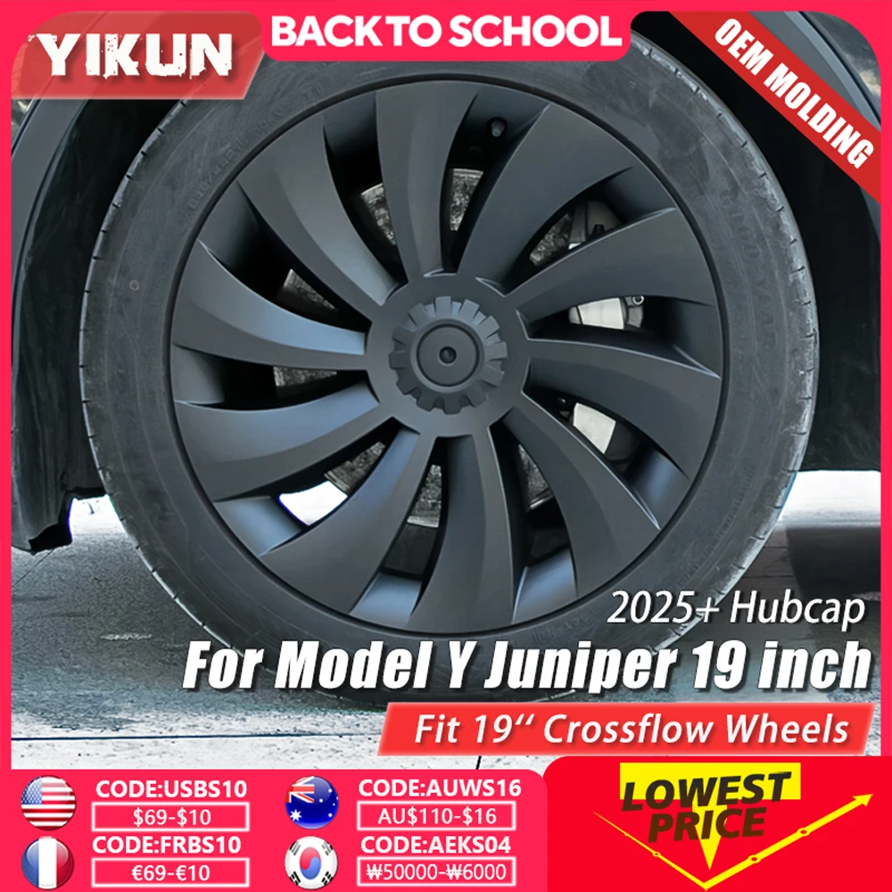 

4PCS 19 inch Wheel Cover 2025 for Tesla Model Y Juniper Accessories Performance Crossflow Wheel cap Replacement Car tools Hubcap
