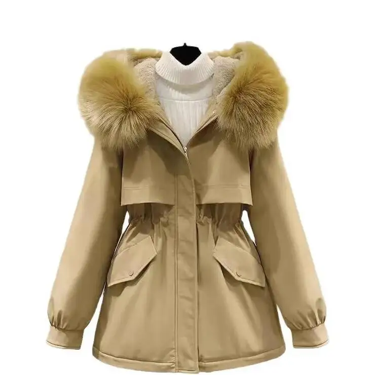 Abrigo Jaet cálido de invierno con capucha para mujer, ropa de abrigo de algodón de punto de corte holgado, longitud media, Sve Long