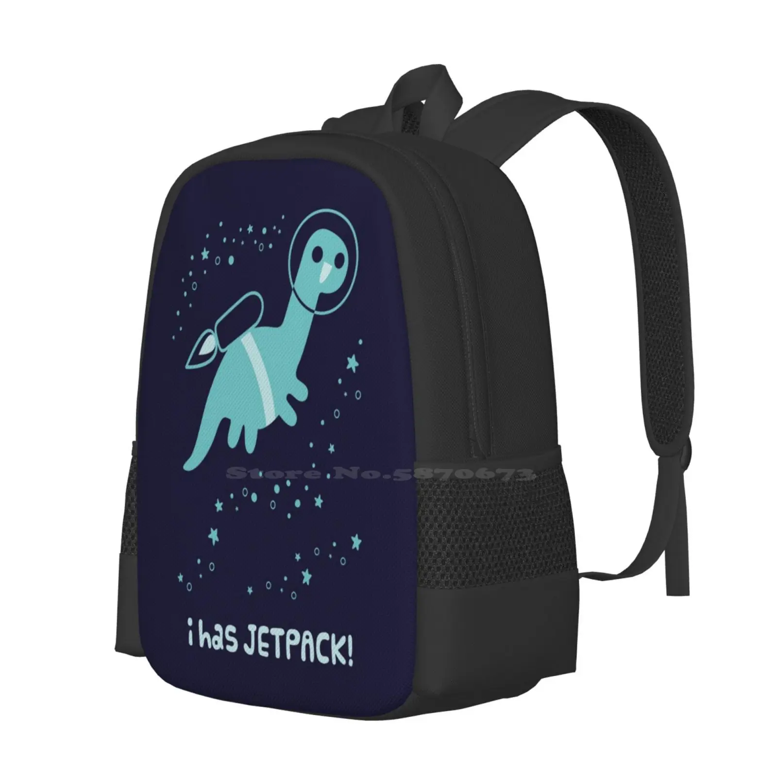 I Has Jetpack! Large Capacity School Backpack Laptop Bags I Has Jetpack Dinosaurs In Space Astronaut Cute Kawaii Flying