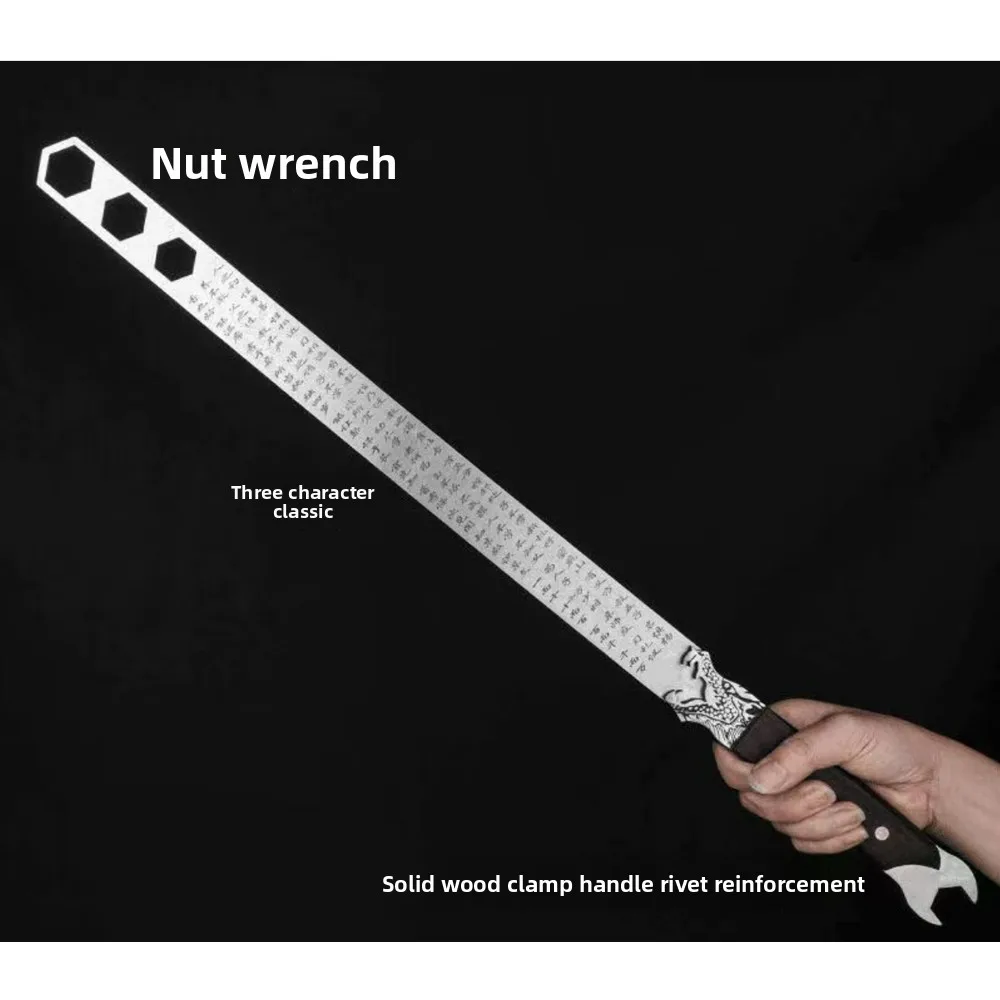 XMSJ Portable EDC Multifunctional Stainless Steel Ruler Wrench Emergency Window Breaking Stick Car Safety Survival Tool