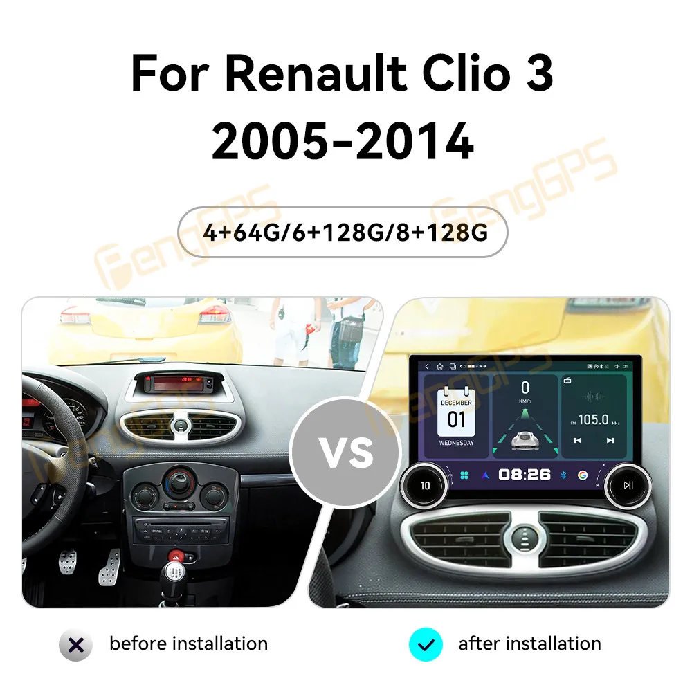 11.5 Inch Screen Car Radio For Renault Clio 3 2005-2014 Android Auto GPS Navigation Multimedia Video Stereo Receiver Head Unit