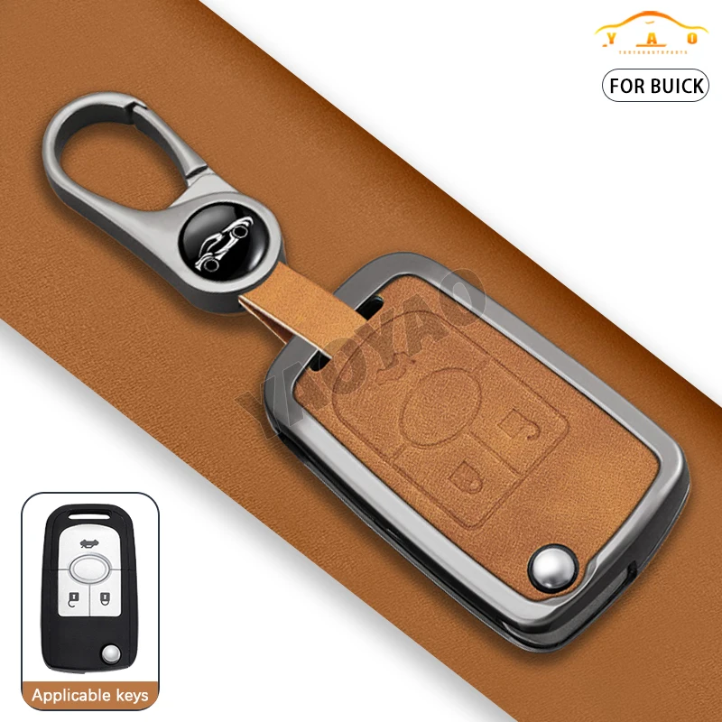 

Folding Keys Shell Accessories For Opel Vauxhall Astra K Corsa E For Buick Verano ENCORE GX GL6 Leather Car Key Case Cover