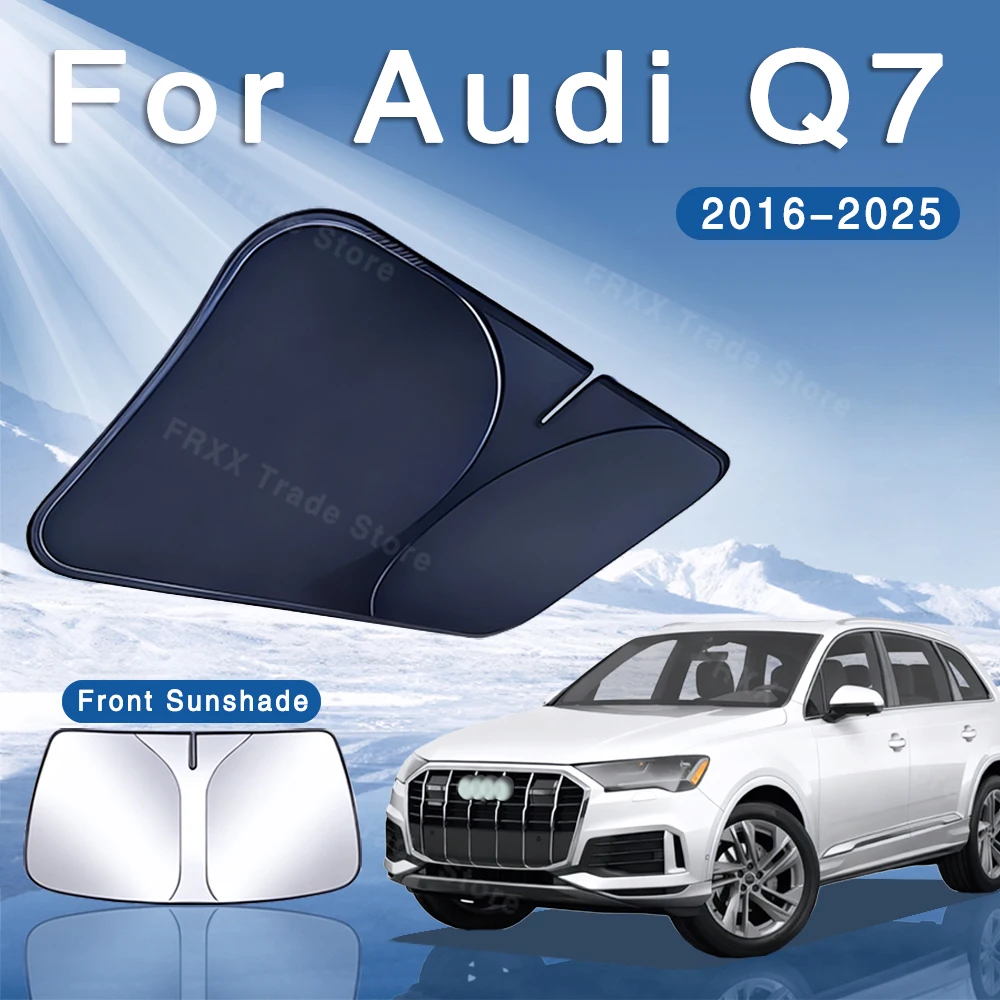 

For Audi Q7 2016~2025 2018 2020 Car Sun Visor Front Windshield Sunshade Heat Insulation Summer Cooling Auto Accessories Foldable