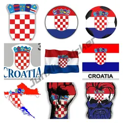 HR Croatia Croatian Country Code Hrvatska Oval Shapes Sticker Flag Car Body Laptop Decorative Decal Waterproof Decor