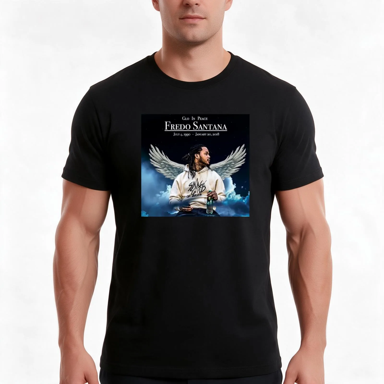 RIP Fredo T-Shirt, Summer Casual Cotton Tee, Oversized Streetwear Tops, Vintage Graphic Print, Loose Fit Short Sleeve