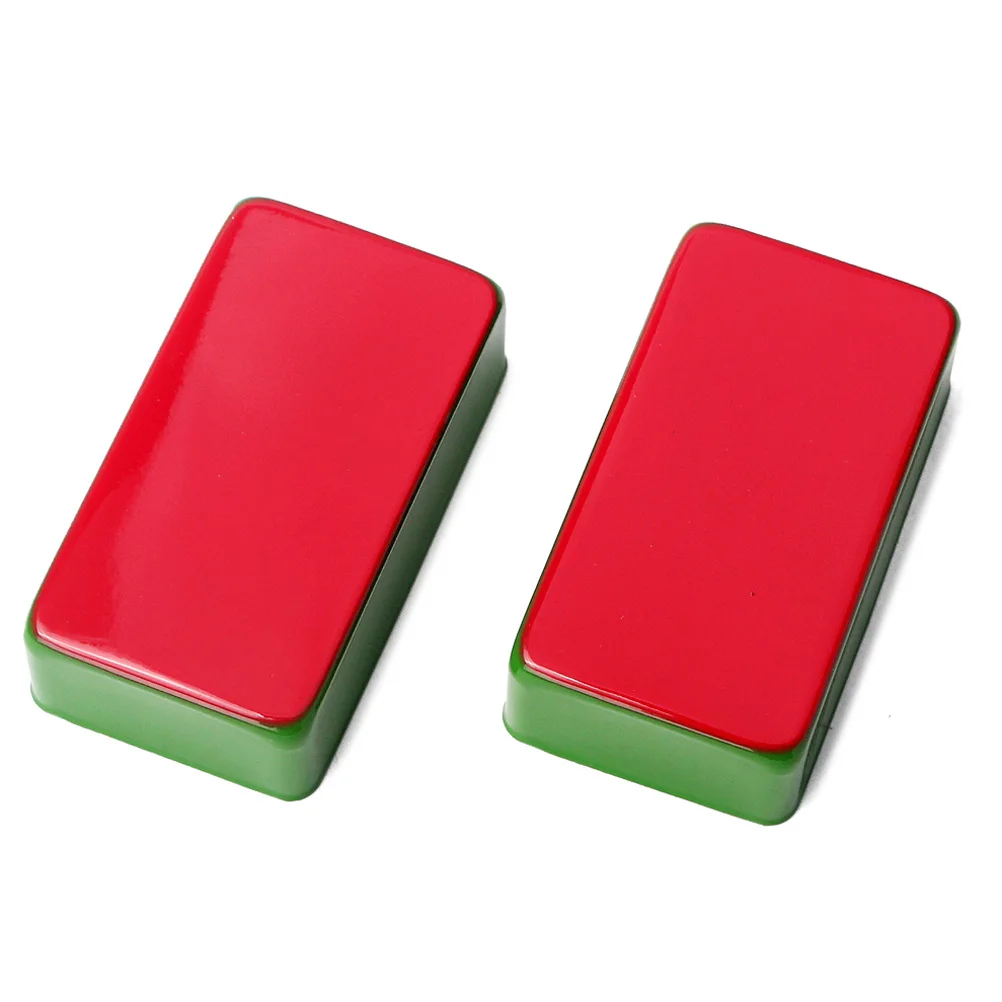 

2Pcs Guitar Pickup Cover Brass Material Single Coil Humbucker Fully Enclosed Sweat Water Corrosion Resistant Top Red Green