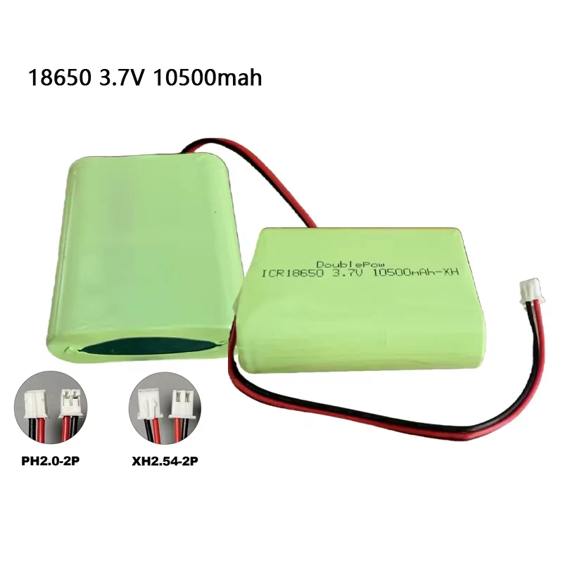

Lithium battery rechargeable battery 18650 10500mAh XH2.54P/PH2.0-2P plug set suitable for Bluetooth speaker alarm clock
