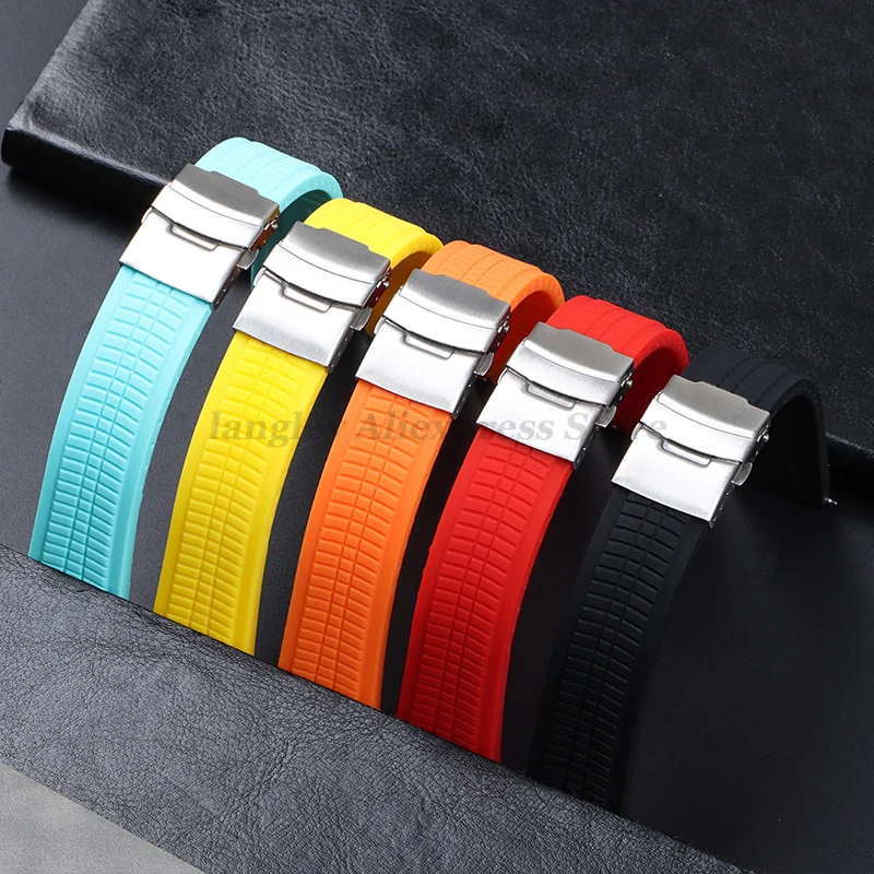 20mm 22mm 24mm Silicone Watch Strap Quick Release Soft Rubber Universal Smart Watch Bracelets for Seiko for Huawei for Amazfit