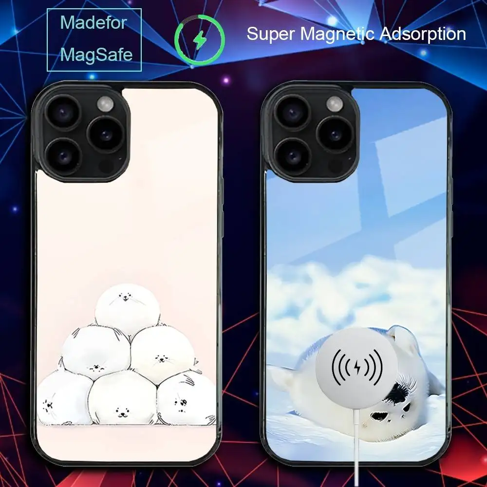 

Cute S-SealS Phone Case For iPhone 17,16,15,14,13,12,11,Pro,Max,Plus,Mini,SE4,E Magnetic Magsafe Wireless Charging