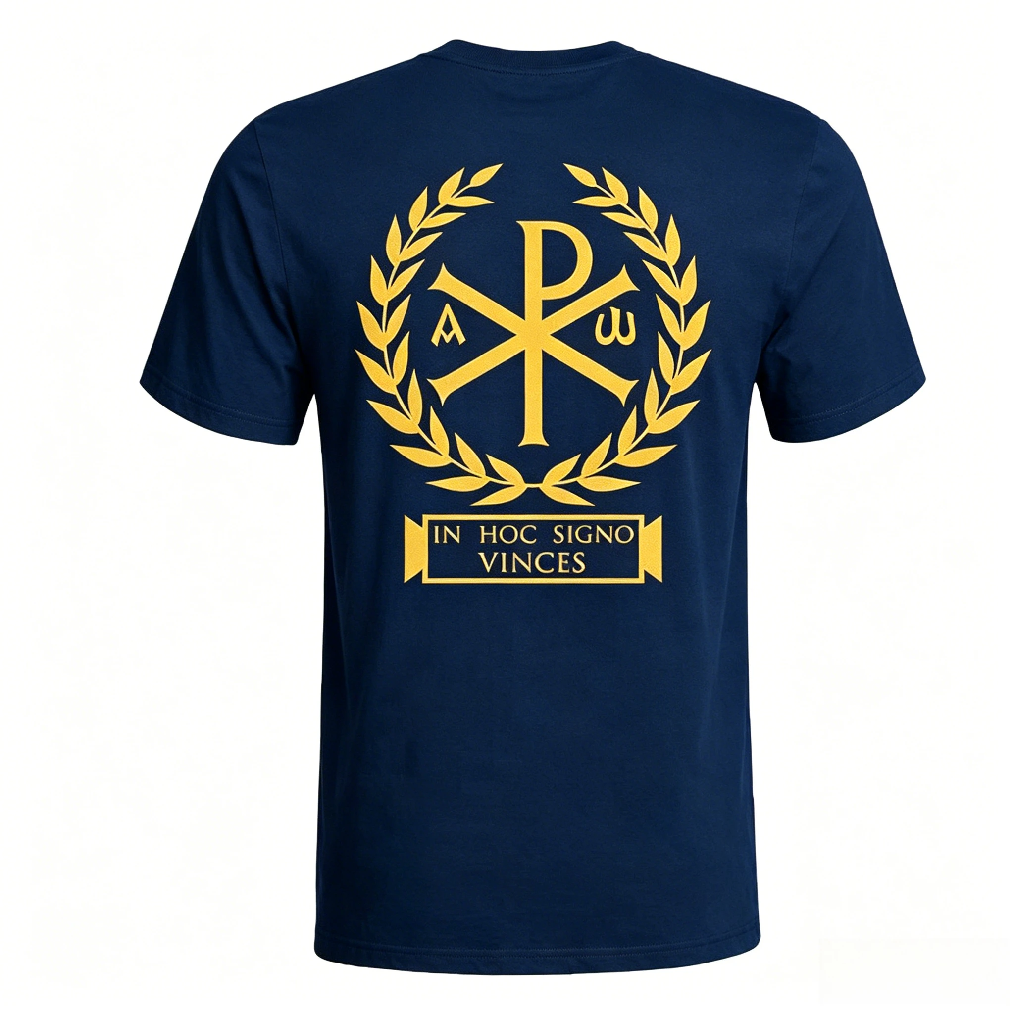 Byzantinisches Reich Chi-Rho-Symbol Constantine Cross T-Shirt 100 % Baumwolle O-Ausschnitt Kurzarm Sommer Casual Herren T-Shirt Größe – Detail 10
