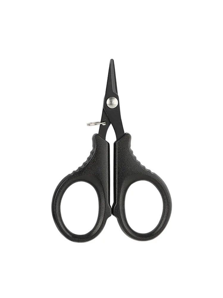 Mini tijeras de pesca pequeñas, cortador de línea PE, señuelo de acero inoxidable (superficie chapada en titanio), antióxido, tijeras portátiles